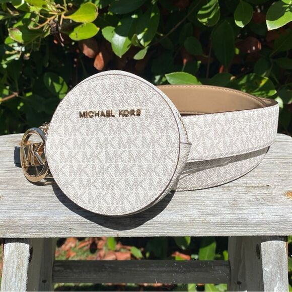 Michael Kors White Logo Adjustable Circle Belt Bag. New! NWT Size Large. - Picture 1 of 11